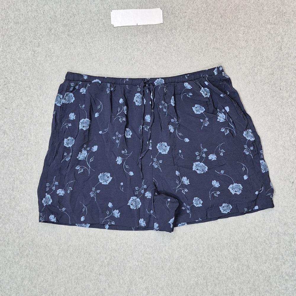 Torrid Women Shorts 2 Navy Nylon Rayon Floral Pajama Shorts Cottagecore